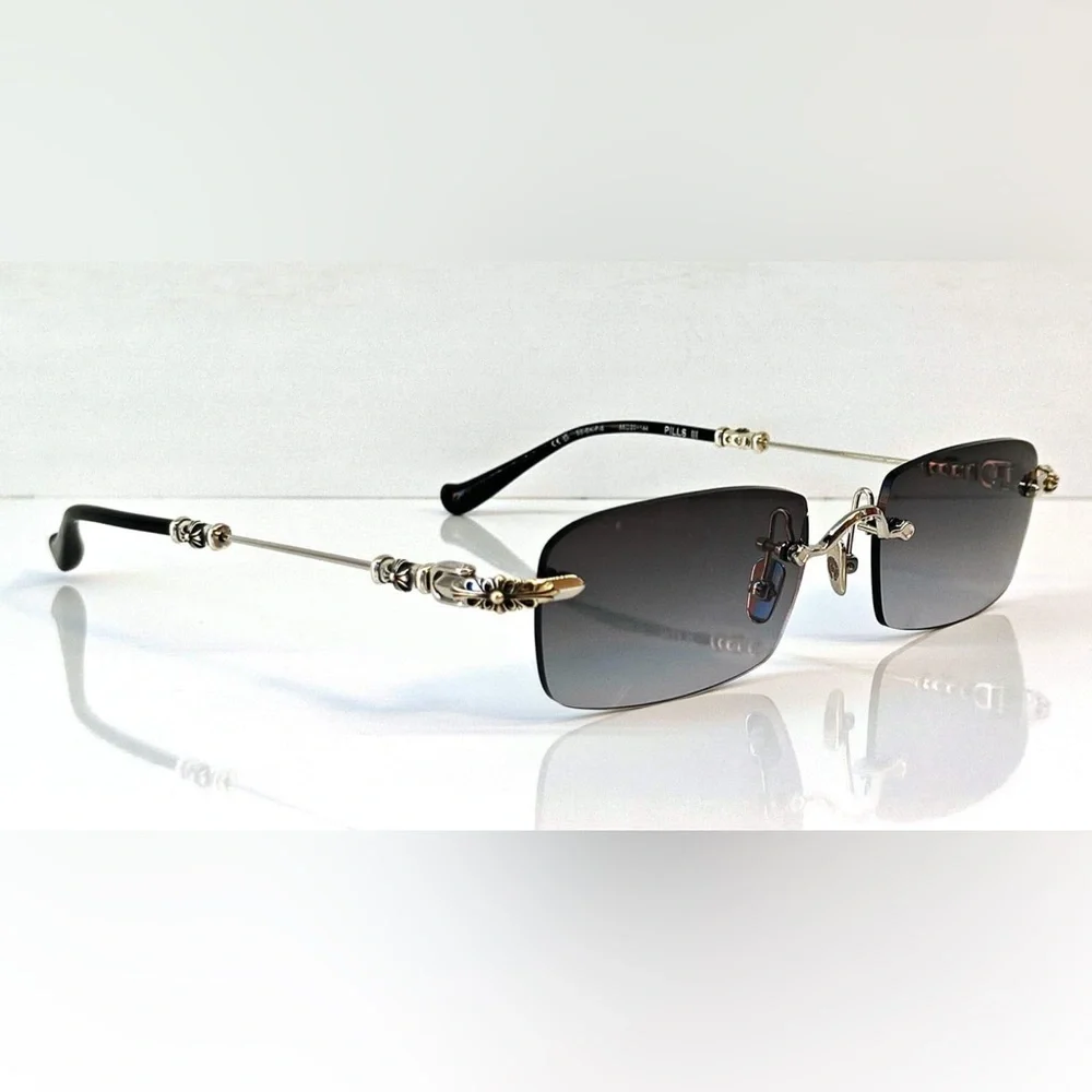 Chrome Hearts Venus Eyeglasses Black Red Magnified Rectangle Chrome Hearts Black Eyeglass Frames for sale - eBay main image 4
